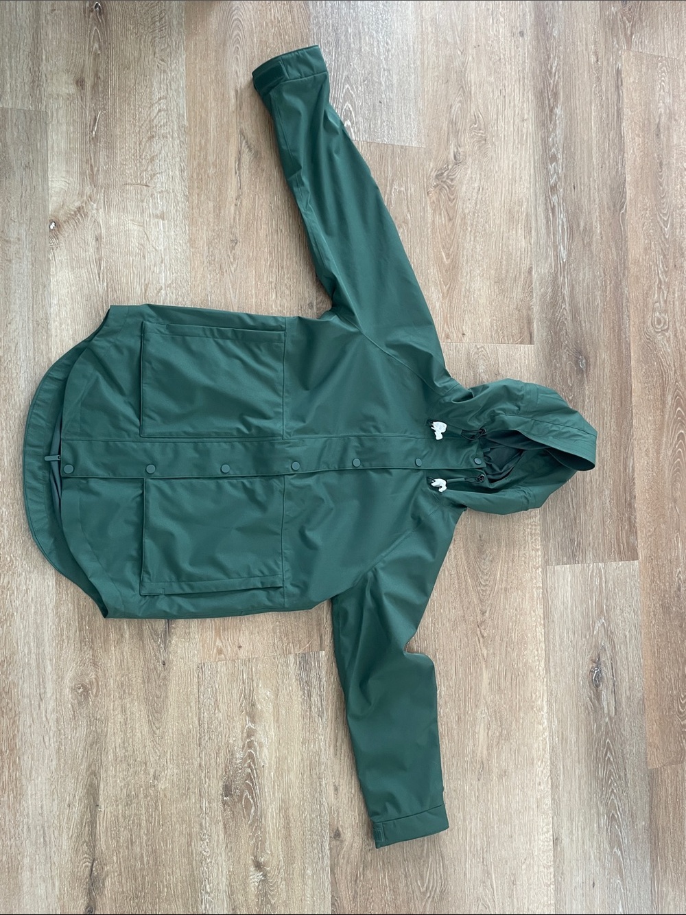 Quince Forest Green Hooded Raincoat